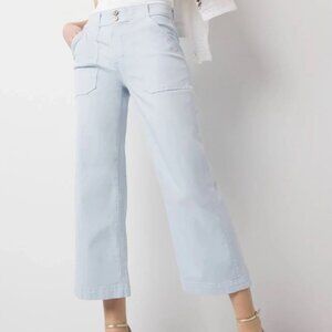 White House Black Market Light Blue High-Rise Crop Pants – Size 8S